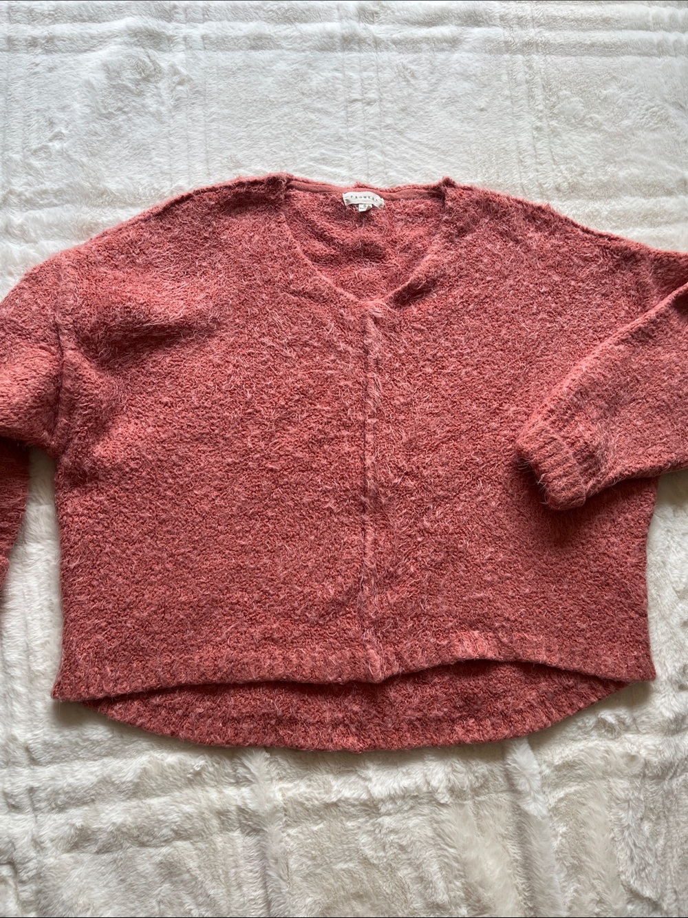Three Bird Nest - Promesa Cropped Crewneck Sweater in Rosewood